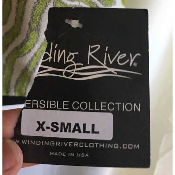 Winding River Cardigan Women's Size XS Green White Stripes River Pattern - Picture 6 of 6